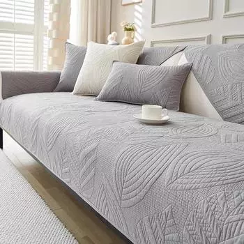 Nordic Thick Sofa Cover Leaves Print Soft warm Sofa Cushion Towel for Living Room Universal Non-slip Couch Protector Home Decor 70x70 A