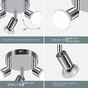Nordic Transparent Dual Head Spotlight LED Triple Head Spotlight Strip Light Living Room Exhibition Hall LED Tube Light