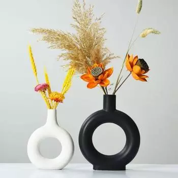 Nordic Vase Керамические пончики Цветочный горшок Украшения для дома Аксессуары Интерьер Офисный декор рабочего стола Подарочная ваза Украшения для дома Роскошь