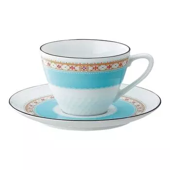 Noritake Cup Saucer 210cc Humming Blue Microwave Safe Fine Porcelain & (Coffee Tea) T5389L/1645