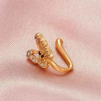 Nose Ring Eye-catching Corrosion Resistant Copper Non-Piercing Fake Nose Ring Women Jewelry for Female серебряный