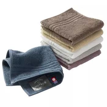 Носовой платок Imabari Towel Towel Набор из 6 полотенец, ассорти, 6 цветов 01 25 x 25 см Хлопок Высокоабсорбирующий Прочный Однотонный Сделано в Японии HOTEL S