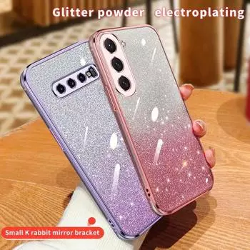 note10 Роскошный чехол с блестящим покрытием для Samsung Galaxy S10 Plus S10plus S 10, прозрачный чехол Note 10 20 Ultra Plus s10 note20plus S10 синий