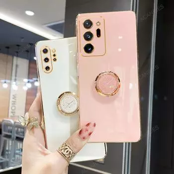 Note20 Note10 Note9 Роскошный чехол-держатель с кольцом для Samsung Galaxy Note 20 Ultra 10 Plus Lite 9 8 Подставка Силиконовая задняя крышка Note 20