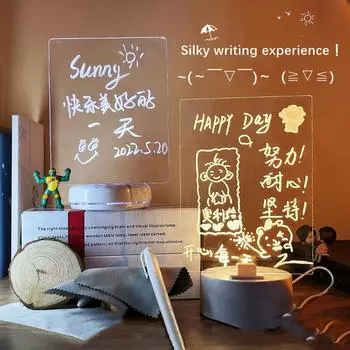 Note Board Creative Led Night Light USB Message Board Holiday Light With Pen Gift For Children Girlfriend Night Lamp Warm White-USB
