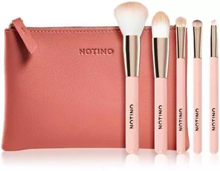 Notino Joy Collection Brush set with pouch pochette de voyage avec pinceaux TU прозрачный