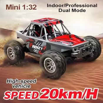 НОВАЯ мини-машинка на радиоуправлении, скорость 20 км/ч 1:32 2.4G 2CH радиоуправляемый гоночный автомобиль со светодиодной подсветкой дрейфовый автомобиль игрушки для детей красный