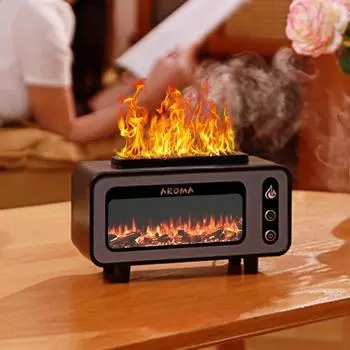 НОВЫЙ 3D имитация камина диффузор 7 цветов светодиодный ультразвуковой эфирное масло огонь пламя увлажнитель воздуха офисное использование 2025 USB Cable