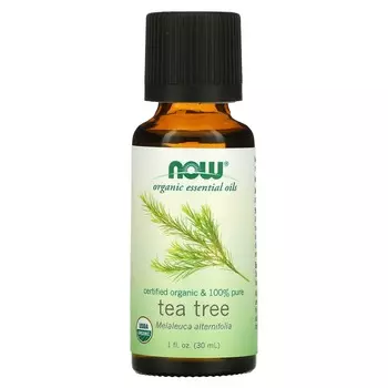 NOW Foods, Органическое эфирное масло, Чайное дерево, 1 жидкая унция (30 мл)