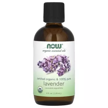 NOW Foods, Органическое эфирное масло, Лаванда, 4 жидких унции (118 мл)
