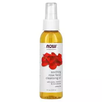 NOW Foods, Solutions, успокаивающее очищающее масло для лица с розой, 4 жидких унции (118 мл)
