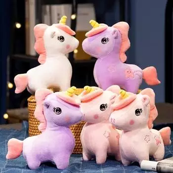 Новая 1 шт. 23 см милая мультяшная плюшевая игрушка красочная машина для захвата единорога кукла метательная кукла праздничный подарок на день рождения 23cm розовый