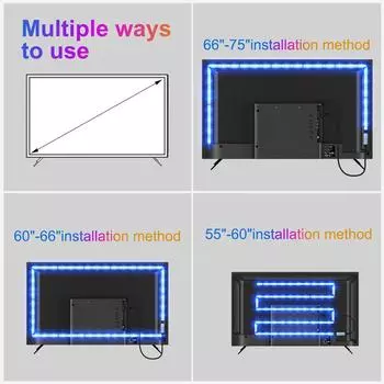 Новая 5v световая лента Usb 5050 Bluetooth APP музыкальная световая лента самоклеящаяся низковольтная красочная атмосфера RGB световая лента набор для телевизора Mini 3 keys&5M-blackboard