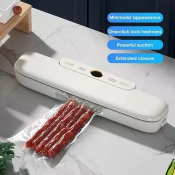 Новая автоматическая вакуумная упаковочная машина для пищевых продуктов вакуумная упаковочная машина с 10 бесплатными пакетами Food Saver Машина для вакуумной упаковки EU Plug чёрный