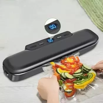 Новая автоматическая вакуумная упаковочная машина для пищевых продуктов вакуумная упаковочная машина с 10 бесплатными пакетами Food Saver Машина для вакуумной упаковки EU Plug чёрный