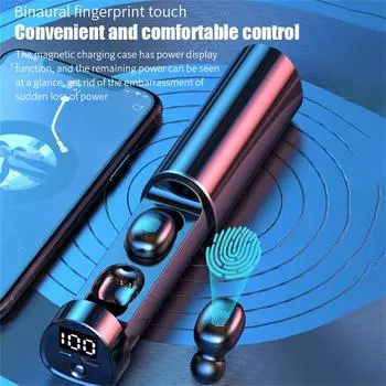 Новая беспроводная Bluetooth-гарнитура Digital Touch Wireless 5.0 с двумя наушниками TWS с дисплеем питания чёрный