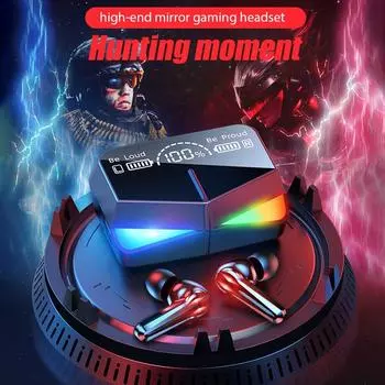 Новая беспроводная Bluetooth-гарнитура TWS для геймеров, светодиодный цифровой дисплей, наушники-вкладыши с микрофоном, беспроводные стереонаушники HIFI Bluetooth чёрный