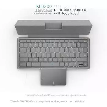 Новая беспроводная Bluetooth-клавиатура со скрытой сенсорной панелью из искусственной кожи для планшета, телефона и компьютера
