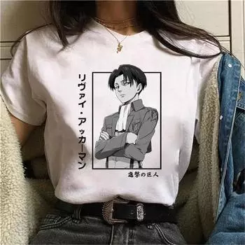 Новая футболка Levi Ackerman, модная аниме-футболка в стиле Харадзюку, повседневная свободная футболка с круглым вырезом 4XL
