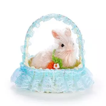 Новая игрушка-кролик, подвеска, кружевная корзина, украшение, ручная работа, силиконовые волосы, посадка, высокая имитация животного