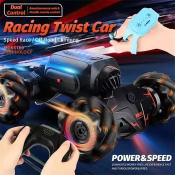 Новая игрушка RC Car Toy 2.4G Радиоуправляемые машины с датчиком жестов Вращение Твист Дрифтовый автомобиль Игрушка для скалолазания для детей Подарки Remote control зелёный