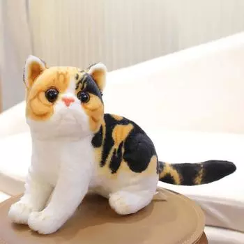 Новая игрушка-симулятор кошки, милая маленькая кошечка, плюшевая кукла для детского комфорта и общения, подушка для домашних животных 26CM белый