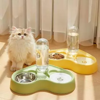 Новая кормушка для кошек Миска для воды Вода и еда Все в одном Миска для кошек Два в одном Товары для домашних животных 32*26*6cm