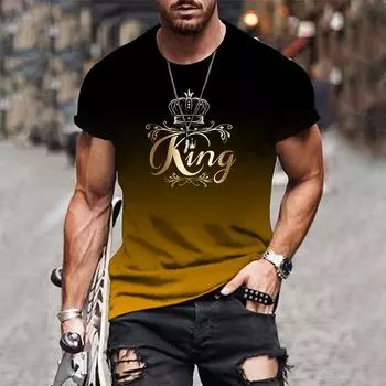 Новая летняя мужская футболка с градиентом 3D Harajuku Designer Casual с коротким рукавом Футболка мужская одежда больших размеров M