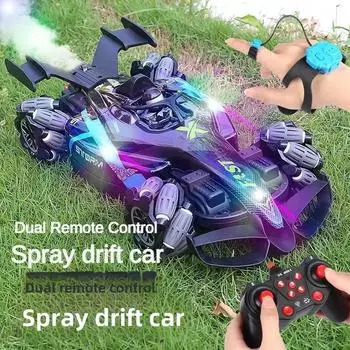 Новая машина F1 на радиоуправлении 1:12 Spray Stunt Car 2.4GHz 4WD высокоскоростной дрифт-кар с вращением на 360°, светодиодными огнями, реалистичными звуками двигателя, подарочная игрушка для детей 1 Battery красный