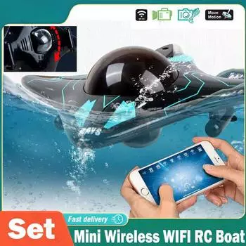 Новая мини-лодка с дистанционным управлением WIFI, шестиканальная подводная лодка, подводная камера для дайвинга в режиме реального времени, скоростная лодка, фото-видео, игрушка для мальчиков, подарок чёрный