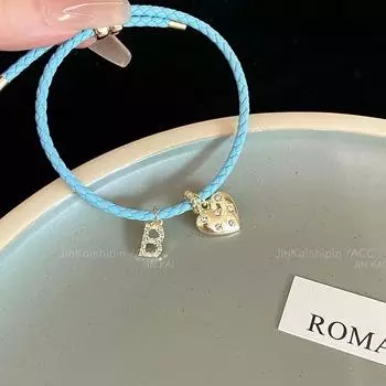 Новая мода B в форме сердца с геометрическим плетением браслет для женщин
