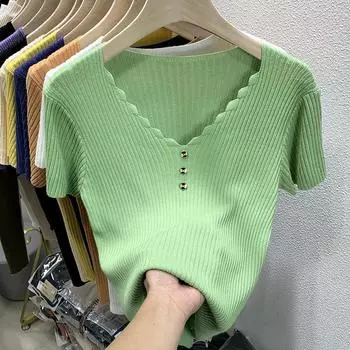 Новая модная осенняя рубашка из ледяного шелка с коротким рукавом, женская летняя тонкая белая рубашка в западном стиле, полутоп L чёрный