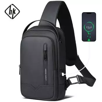 Новая мужская сумка через плечо, USB-порт для зарядки, Мужская водонепроницаемая противоугонная сумка через плечо, дизайнерская сумка, роскошная мужская сумка