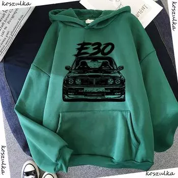 Новая осень-зима E30 автомобильные толстовки модные унисекс стильные автомобили дизайн толстовки с капюшоном унисекс зеленый хип-хоп толстовка Harajuku 2XL