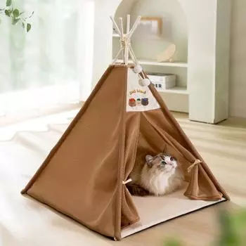 Новая палатка для кошек, дышащая, сэндвич, кошачье гнездо, универсальное для всех сезонов, летняя кошачья кровать, собачья кровать, треугольный коврик, товары для животных S:40*40*65cm