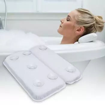 Новая подушка для ванны SPA мягкая 2-панельная подплечник нескользящая присоска подголовник подушки для ванны белый