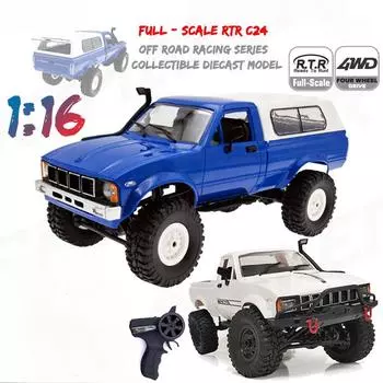Новая полномасштабная радиоуправляемая машина 1:16 2.4G 4WD Rock Crawler Electric Buggy Climbing Truck LED Light on-road 1/16 для детей Подарки Игрушки белый