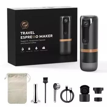 Новая портативная кофеварка Nespresso, эспрессо, перезаряжаемая кофемашина, для путешествий на открытом воздухе, встроенная батарея, порошок и капсулы