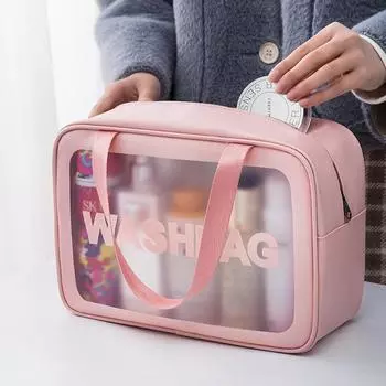 Новая портативная косметичка, портативная дорожная косметичка большой емкости, водонепроницаемая прозрачная сумка для хранения косметики S