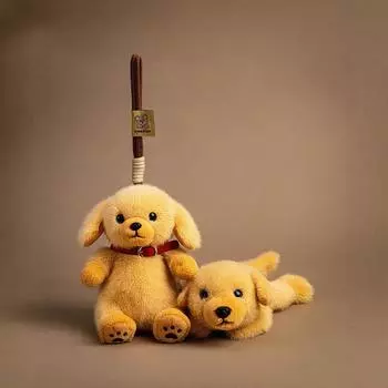 Новая серия Palm Treasure, плюшевые игрушки, кукла-щенок, кулон, сумка для куклы, брелок, мини-кукла [Lying posture 22cm; sitting posture 15cm]