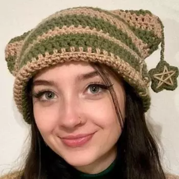 Новая смешная шляпа-пуловер с рогом дьявола на Хэллоуин, шерстяная шапка ручной работы, пахлава