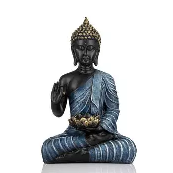 Новая статуя сидящего Будды, экспонат Idol Home Decor чёрный