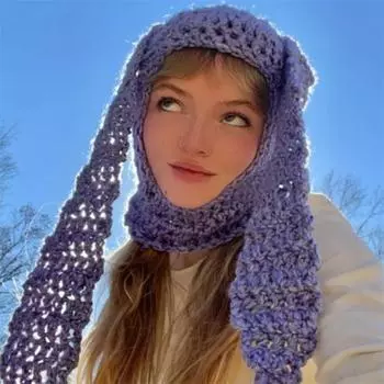 Новая вязаная крючком шапка-пуловер с бородой, модная и персонализированная уличная шляпа для взрослых Adult 57-59cm