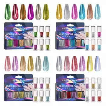 Новая жидкость для дизайна ногтей Mcb Laser Magic Mirror Powder Non-Flying Powder Liquid Mirror Flour Magic Liquid Set