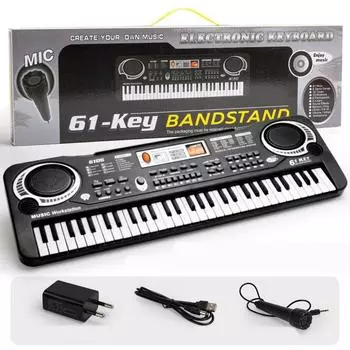 Новейшее обновление 61Keys цифровая музыкальная электронная клавиатура орган пианино комплект с микрофоном подарок EU Plug