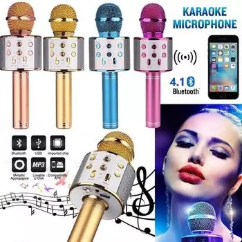 Новинка 2023 года, 3 в 1, беспроводной Bluetooth-караоке, КТВ-микрофон, ручной беспроводной записывающий плеер для семьи, вечеринки на открытом воздухе, детский подарок