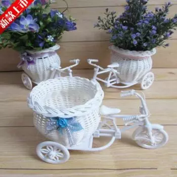 Новинка 23*12,5*9 см, новая креативная форма велосипеда, цветочная корзина, ваза из ротанга, поделки, домашний декор