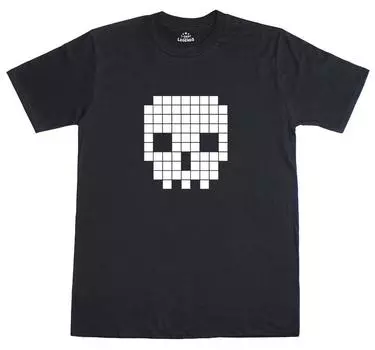 Новинка Bit Retro Gamer Geek, футболка унисекс с пиксельным черепом и предварительной усадкой S