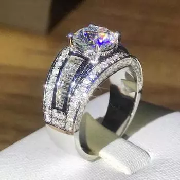 Новое модное обручальное кольцо для женщин с ослепительным кристаллом кубического циркония, роскошное свадебное обручальное кольцо, красивый подарок, эффектные ювелирные изделия 10