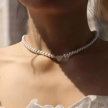 Новое модное ожерелье из искусственного жемчуга в форме ракушки, женское ожерелье ручной работы из камня 6 мм, ожерелье из бисера для женщин, ювелирное изделие, подарок 1